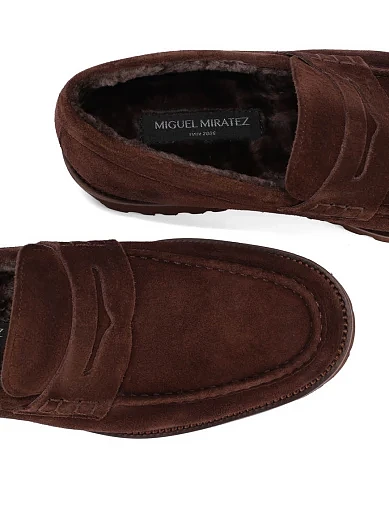 Чоловічі туфлі лофери замшеві коричневі (316A-MU60-MU38M) - фото 6 - Miraton