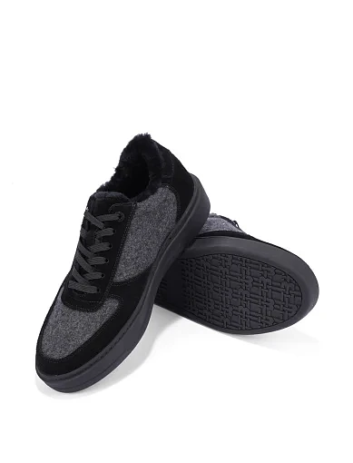 Чоловічі кеди MIRATON замшеві чорні (MU330A-09-U58/X12M) - фото 2 - Miraton