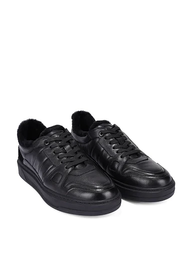 Чоловічі кеди шкіряні чорні (MU330A-20-D01M) - фото 3 - Miraton