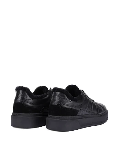 Чоловічі кеди шкіряні чорні (MU330A-20-D01M) - фото 4 - Miraton