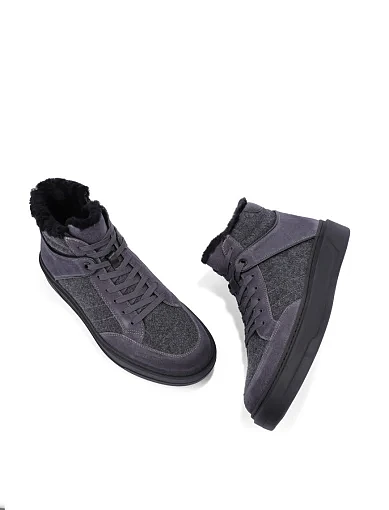 Чоловічі черевики замшеві сірі (MU330X-03-U58M) - фото 2 - Miraton