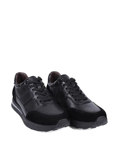 Мужские кроссовки MIRATON кожаные черные - фото 3 - Miraton