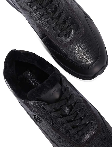 Чоловічі кросівки шкіряні чорні (MU342A-05-S42/G11/NR2M) - фото 2 - Miraton