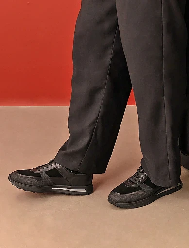 Чоловічі кросівки MIRATON шкіряні чорні (MU342A-08-X12/S42) - фото 2 - Miraton