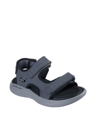 Мужские сандалии Skechers из искусственной кожи серые - фото 5 - Miraton