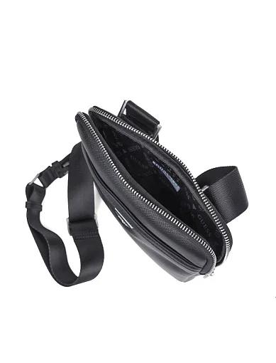 Мужская сумка мессенджер Guess из экокожи черная - фото 5 - Miraton