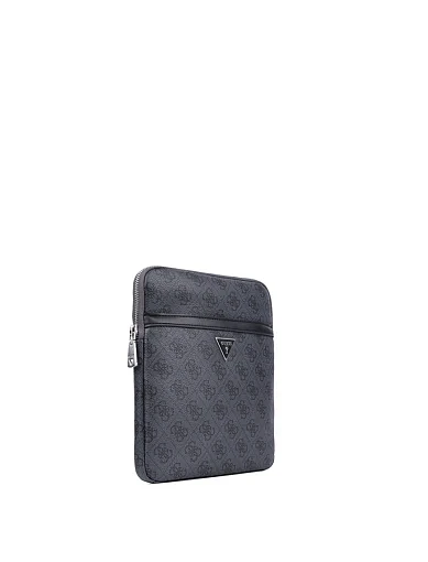 Мужская сумка мессенджер Guess из экокожи черная - фото 2 - Miraton