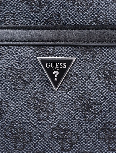 Мужская сумка мессенджер Guess из экокожи черная - фото 5 - Miraton