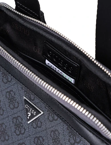 Мужская сумка мессенджер Guess из экокожи черная - фото 6 - Miraton