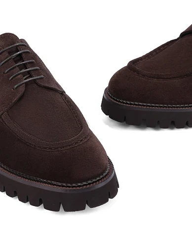 Чоловічі туфлі замшеві коричневі (2457D-96-334M) - фото 5 - Miraton