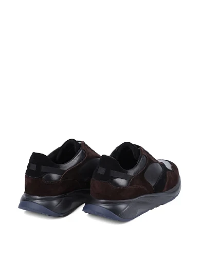 Чоловічі кросівки MIRATON шкіряні чорно-коричневі (2536D-73-662D) - фото 4 - Miraton