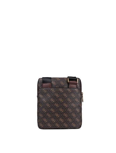 Мужская сумка мессенджер Guess из экокожи коричневая - фото 3 - Miraton