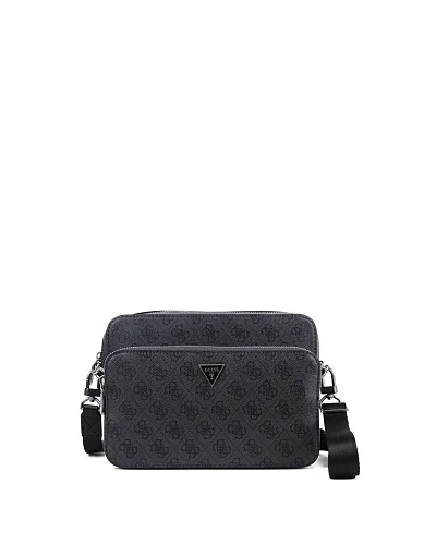 Мужская сумка кросс-боди Guess из экокожи черная - фото 2 - Miraton