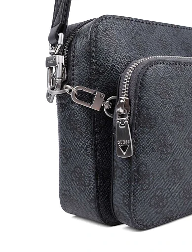 Мужская сумка кросс-боди Guess из экокожи черная - фото 6 - Miraton
