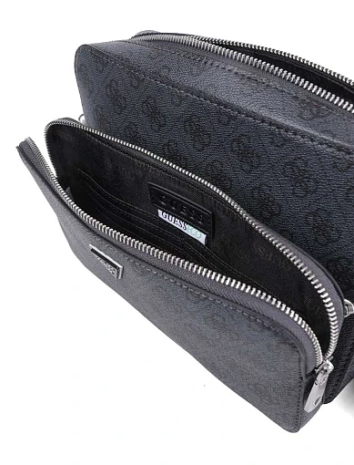 Мужская сумка кросс-боди Guess из экокожи черная - фото 8 - Miraton