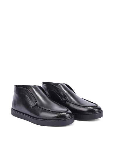 Мужские ботинки кожаные черные - фото 3 - Miraton