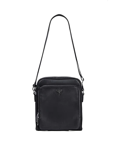 Чоловіча сумка крос-боді Guess з екошкіри чорна (HMMISA P4260) - фото 4 - Miraton