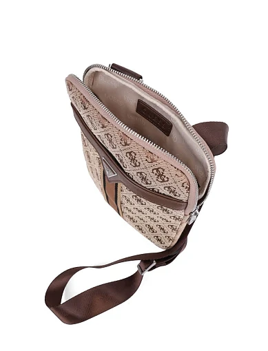 Чоловіча сумка крос-боді Guess з екошкіри бежева (HMMIST P5123) - фото 5 - Miraton