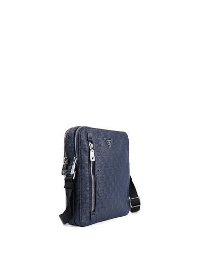 Чоловіча сумка крос-боді Guess з екошкіри сіра (HMTODE P5118) - фото 2 - Miraton