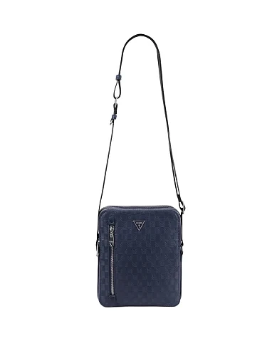 Чоловіча сумка крос-боді Guess з екошкіри сіра (HMTODE P5118) - фото 6 - Miraton