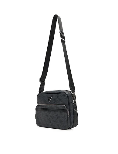 Мужская сумка кросс-боди из экокожи черная - фото 3 - Miraton