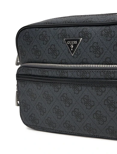 Мужская сумка кросс-боди из экокожи черная - фото 4 - Miraton