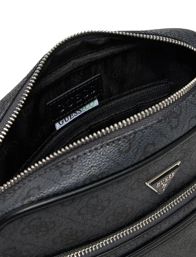 Мужская сумка кросс-боди из экокожи черная - фото 5 - Miraton