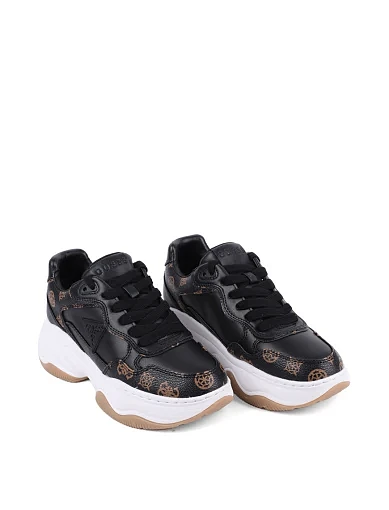 Жіночі кросівки Guess з екошкіри чорні - фото 3 - Miraton