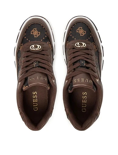 Жіночі кросівки Guess з екошкіри коричневі - фото 4 - Miraton
