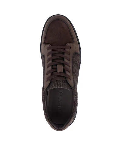 Мужские кеды MIRATON кожаные коричневые - фото 2 - Miraton