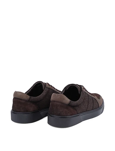 Мужские кеды MIRATON кожаные коричневые - фото 4 - Miraton