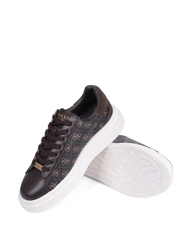 Мужские кеды Guess из экокожи коричневые - фото 5 - Miraton