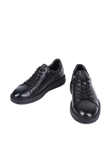 Мужские кеды MIRATON кожаные черные - фото 5 - Miraton