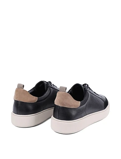 Мужские кеды MIRATON кожаные черные - фото 4 - Miraton