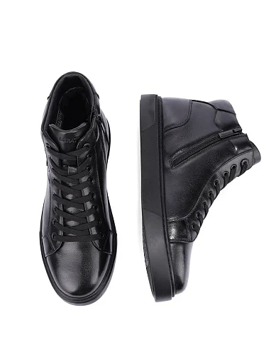 Чоловічі черевики шкіряні чорні (908T-7-B582) - фото 2 - Miraton