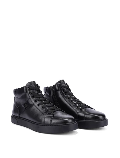 Чоловічі черевики шкіряні чорні (908T-7-B582) - фото 3 - Miraton