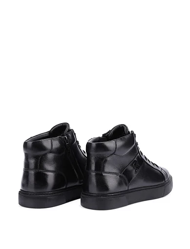 Чоловічі черевики шкіряні чорні (908T-7-B582) - фото 4 - Miraton