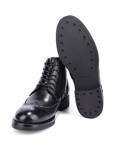 Чоловічі черевики шкіряні чорні (HS2152-100) - фото 2 - Miraton