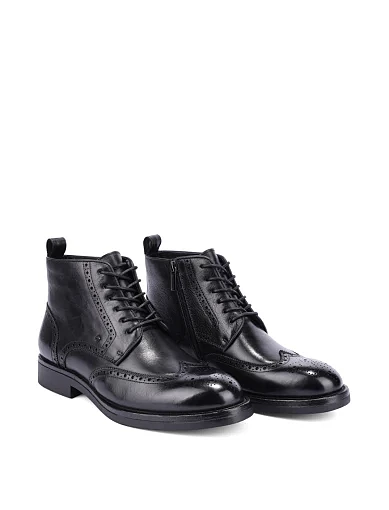 Чоловічі черевики шкіряні чорні (HS2152-100) - фото 3 - Miraton