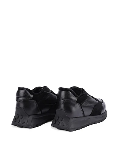 Чоловічі кросівки шкіряні чорні (SLT210-4-A121) - фото 4 - Miraton