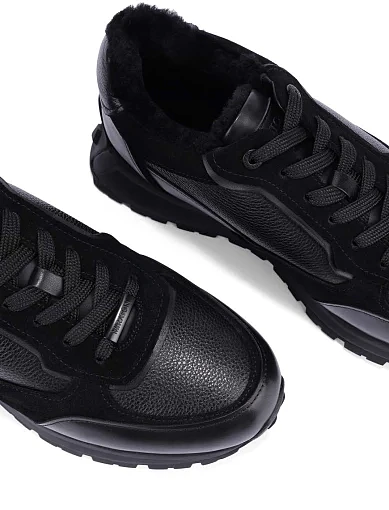 Чоловічі кросівки шкіряні чорні (SLT210-4-A121) - фото 5 - Miraton