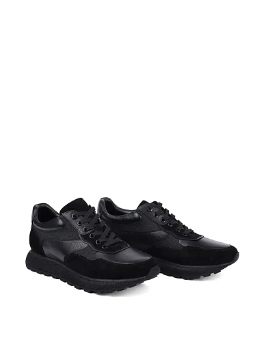 Чоловічі кросівки MIRATON шкіряні чорні (QA758AY-A1-A789) - фото 3 - Miraton