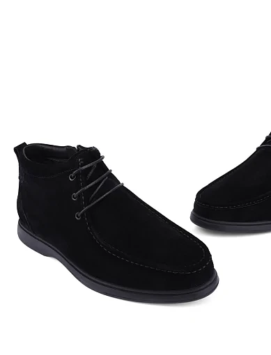 Чоловічі черевики замшеві чорні (290X-5M-328) - фото 2 - Miraton