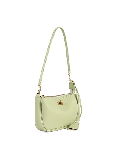 Женская сумка через плечо MIRATON кожаная зеленая - фото 2 - Miraton