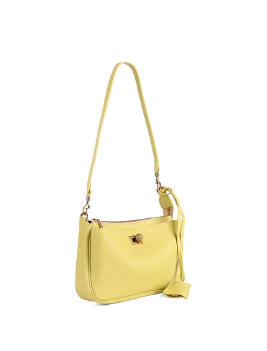 Женская сумка через плечо MIRATON кожаная желтая - фото 3 - Miraton