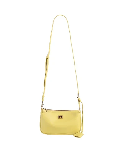 Женская сумка через плечо MIRATON кожаная желтая - фото 7 - Miraton