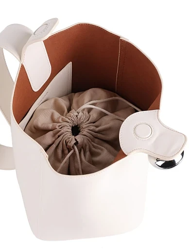 Женская сумка тоут MIRATON кожаная белая - фото 5 - Miraton