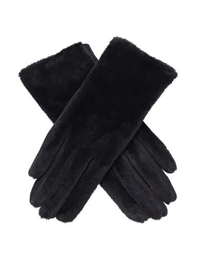 Рукавички зі штучного хутра чорні(GST2515-1) - фото 3 - Miraton