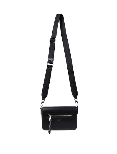 Жіноча сумка крос-боді шкіряна чорна - фото 6 - Miraton