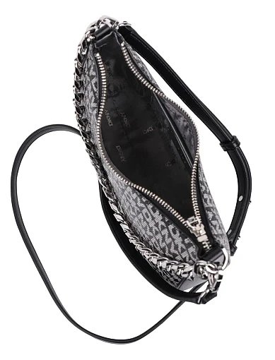 Женская сумка через плечо из экокожи черная - фото 5 - Miraton